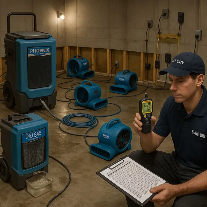 Structural Drying and Dehumidification process in Arlington, MD